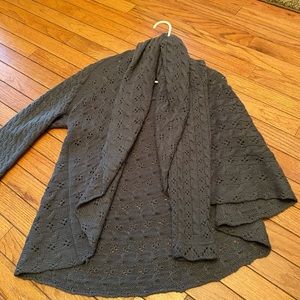 Grey cardigan eyelet